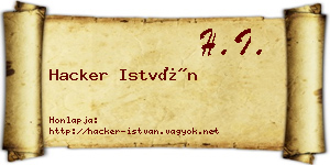 Hacker István névjegykártya